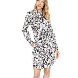 UNTUCKit‎ Simone Tie Waist Floral Button Front Cotton Stretch Shirt Dress Size 4